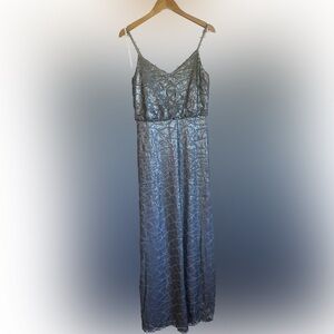 Donna Morgan Olivia Steel Blue Grey Sequin Dress Size 8